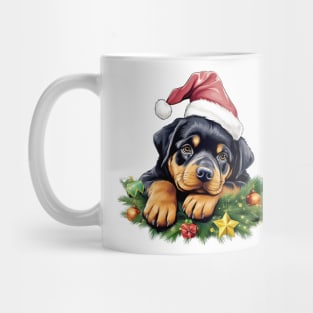 Lazy Rottweiler Dog at Christmas Mug